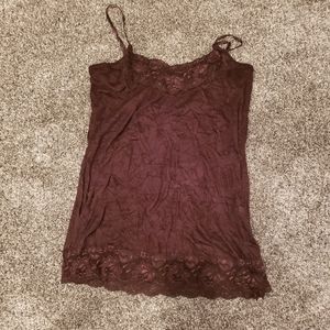Maurices XL Brown Cami with Lace (like new)